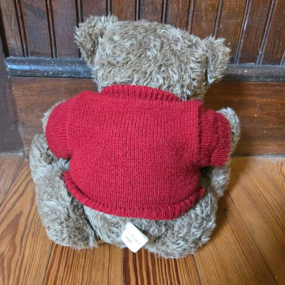 VTG Ralph Lauren Polo Bear 1998 Brown Red Reindeer Sweater Plush Toy Collectible